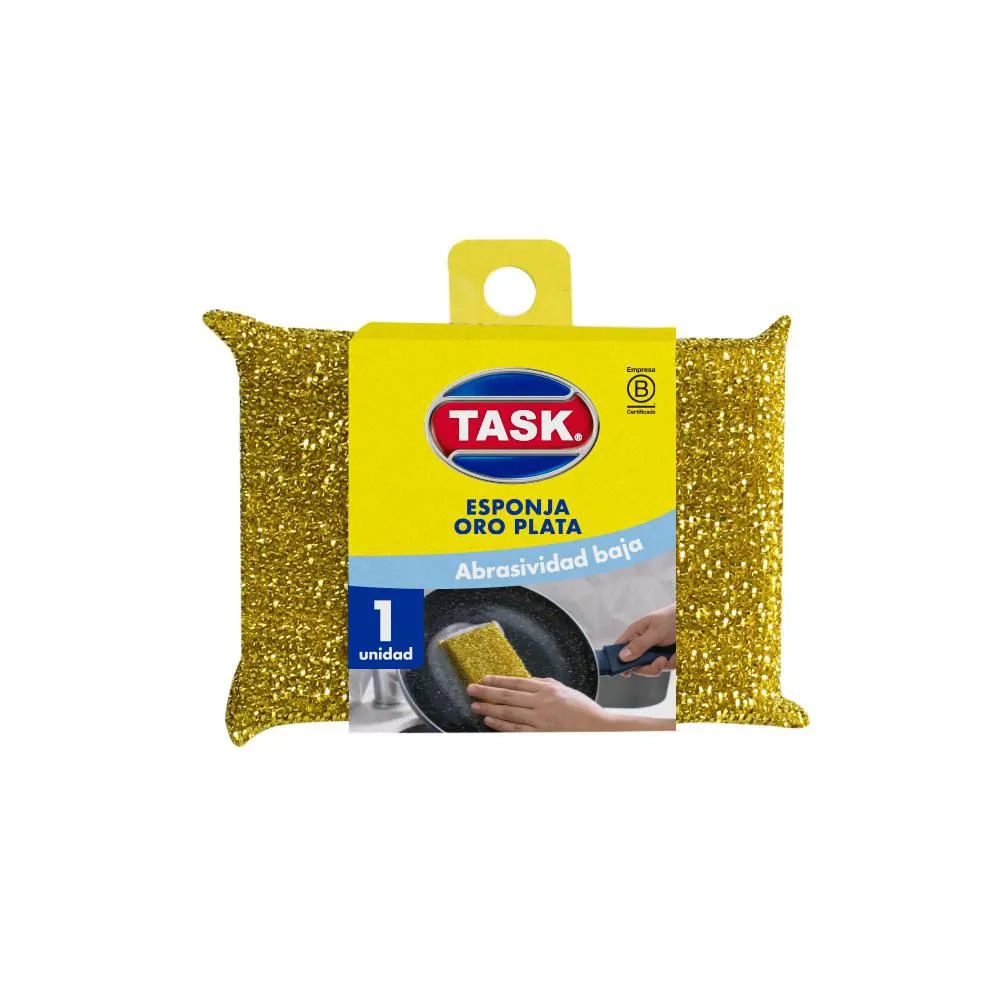 ESPONJA TASK ORO PLATA