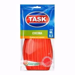 GUANTES TASK COCINA TALLA ML ajuste firme, antideslizantes y resistentes al ingreso de líquidos. Ideal para cocina y limpieza delicada.